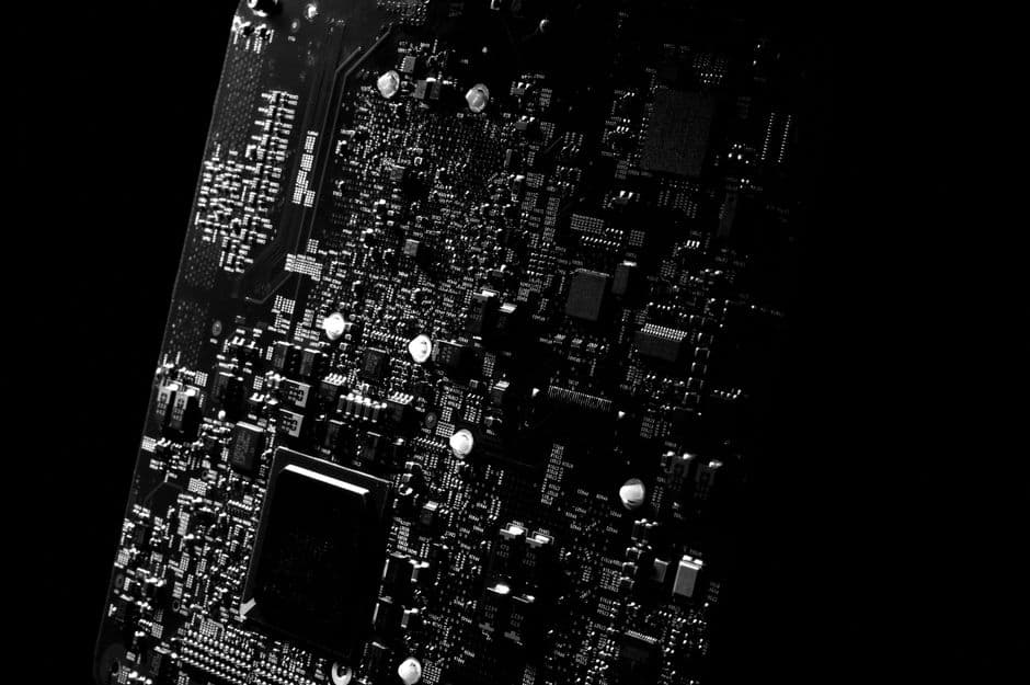 Macro detail of a circuit board